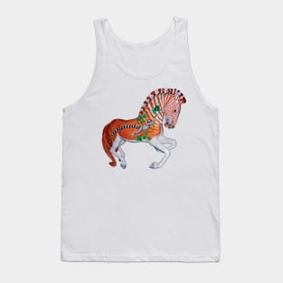 Carousel Animal Quagga Zebra Photo Tank Top